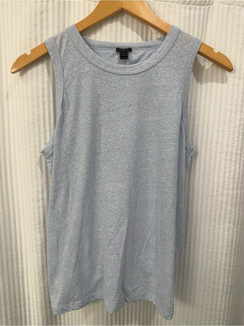 J Crew women’s Light Blue Sleeveless Tank Top with Cute Back Detail- size Medium